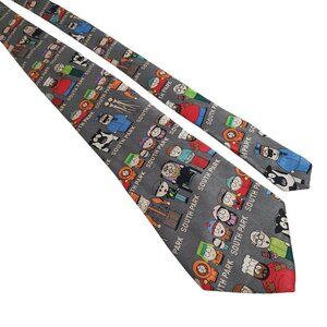 South Park Character Pattern Men Necktie By RM Style Cartoon Stan Kyle Cartman